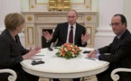 Hollande et Merkel en mission de paix au Kremlin