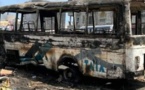 Thiès : Trois bus Tata incendiés au cocktail molotov
