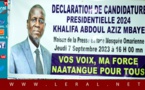 Présidentielle 2024: Khalifa Abdou Aziz Mbaye, président du mouvement Futuresen, a fait sa déclaration sa candidature, ce jeudi