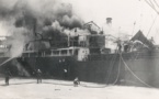 Le Tacoma:  Ce navire a été bombardé lors de la bataille de Dakar en 1940