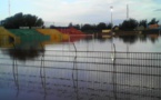 Photos - Le stade Amadou Barry de Guédiawaye inondé : La nouvelle pelouse synthétique en danger