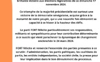Législatives 2024 : Le parti Fort exprime ses sincères et chaleureuses félicitations à Pastef