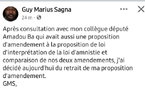Proposition d'amendement de la loi d'amnistie : Guy Marius Sagna rétropédale, après concertation avec Amadou B^^a