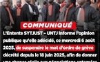 Suspension du mot d’ordre de grève de l’Entente SYTJUST – UNTJ