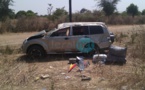 Les images de l'accident  qui a failli coûter la vie à Doudou Ndiaye Mengue et sa famille