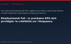 Khadiyatoulah Fall : la prochaine DPG doit privilégier la crédibilité sur l'éloquence