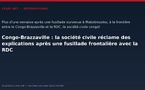 Congo-Brazzaville : la société civile réclame des explications après une fusillade frontalière avec la RDC