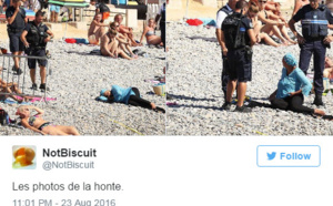 Une femme voilée verbalisée à Cannes: les photos qui font débat