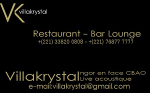Villa Krystal : Ablaye Mbaye, Pape et Cheikh et Mbaye Dièye Faye au menu
