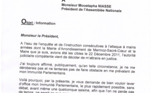 Exclusif : Levée de son immunité parlementaire : Les lettres de Barthélémy Dias de 2014  au Président Moustapha Niasse et aux députés Moustapha Diakhaté, Hélène Tine, Seydina Fall, Cheikh Seck et Seynabou Wade...