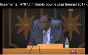 Investissements : 4797,7 Milliards pour Le Plan Triennal 2017 – 2019