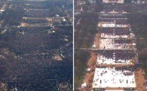 Photo-  L'image parle d'elle même, Obama 2009 vs Trump 2017 lors de leurs investitures!!!