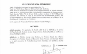 Décret présidentiel fixant la date des élections législatives de 2017
