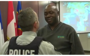 Mamadou, cet Ivoirien qui a été retrouvé presque mort à Lacolle, au Québec, a revu pour la première fois l'agent de la GRC qui lui a sauvé la vie