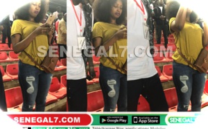 14 photos et vidéo : Après son mariage, Mbathio Ndiaye aperçue hier, au stade L.S.S avec son…
