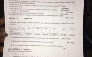 Voici la supposée épreuve de Maths sur laquelle devraient plancher les candidats au Bac, cet après-midi