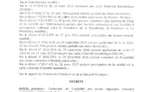 Le délai d'exigibilité des anciennes cartes d'identité numérisées, prorogé jusqu'au 30 septembre 2017 (Décret)