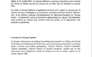 Millicom vient d'annuler de rachat de sa filiale sénégalaise Tigo par le groupe Wari (document)