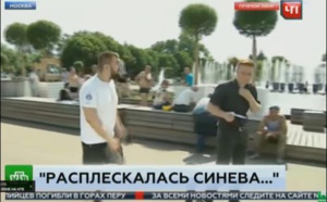 En Russie: Un journaliste reçoit un coup de poing en direct