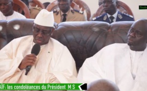 Vidéo: Les condoléances du Président Macky Sall à la famille de Serigne Cheikh Gaïnde Fatma
