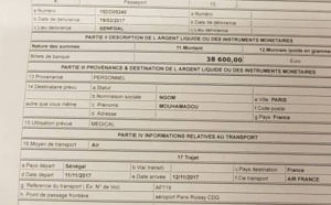 Farba Ngom avait dans ses bagages 38.600 euros (Document)