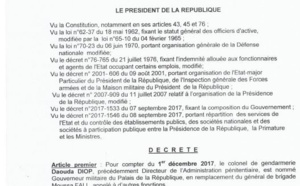 De l'administration pénitentiaire, le Colonel Daouda Diop muté au Palais