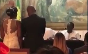 Les images du mariage civil de Dame Amar. Il est ici avec sa femme, Ndèye Sokhna, fille de Youssou Ndour…