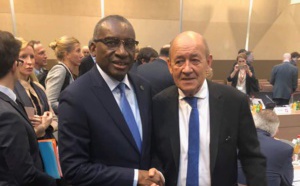 PHOTO- Me Sidiki Kaba  avec Jean-Yves Le Drian au lancement du Partenariat international contre l’impunité d’utilisation d'armes chimiques