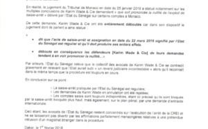 Document jugement à Monaco : Les avocats de l'Etat du Sénégal recadrent ceux de Karim Wade