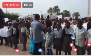 Vidéo : la marche des enseignants des syndicats représentatifs (SAEMS, CUSEMS, SELS, SELS A, UDEN, SNELAS/FC) 