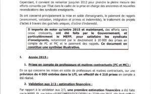 EXCLUSIF Mise en oeuvre des accords avec les enseignants : la vérité par les chiffres de 2015 à 2018  