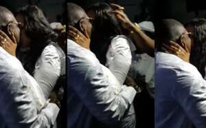 Amina Poté embrasse son mari en public
