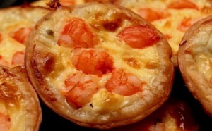Mini quiche aux crevettes et au thon