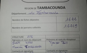 Parrainage du Président Macky Sall, la région de Tambacounda en tête