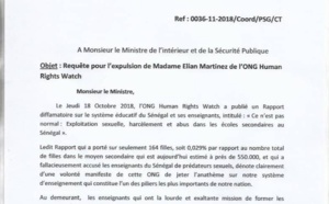Rapport Human Rights Watch: Les enseignants demandent l'expulsion d'Elin Martinez
