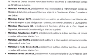 VASTE MOUVEMENT DANS LA JUSTICE: Les nominations du Conseil supérieur de la Magistrature