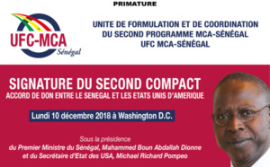 Le Premier Ministre à Washington le 10 décembre 2018 pour la signature du second Compact entre le Sénégal et les Etats-Unis