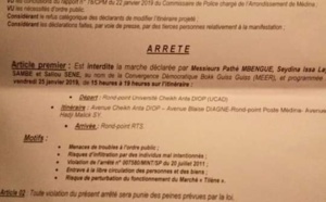 Le préfet de Dakar interdit la marche des jeunes de l’opposition…