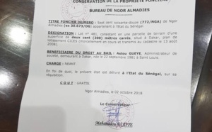 Les droits réels de l'immeuble de Ousmane Sonko évalués à 300 millions FCFA  (documents)