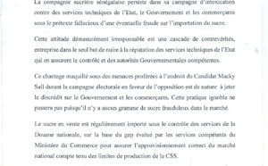 Fraude sur l'importation du sucre: L'UNACOIS Jappo charge la CSS