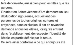 Scandale à Dakar : L’institution Jeanne d’Arc de Dakar interdit aux élèves voilées de rentrer dans l’Etablissement ( Preuve )