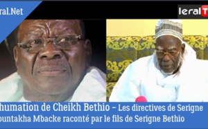 VIDEO - Inhumation de Cheikh Béthio Thioune: Les directives de Serigne Mountakha Mbacke racontées par le fils de Serigne Béthio