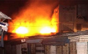 Kaolack : un violent incendie ravage plusieurs cantines au marché Zinc