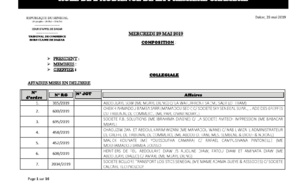Rôle de l'audience de la Première Chambre du tribunal de Commerce de ce mercredi 29 mai 2019
