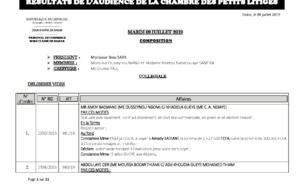Tribunal du Commerce: Délibérés des Audiences du mardi 9 juillet 2019