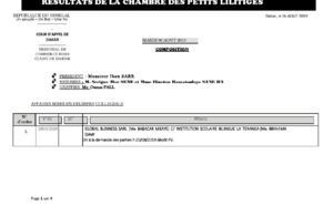 Tribunal du Commerce: Délibérés des Audiences du mardi 6 août 2019