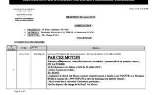 Tribunal du Commerce: Délibérés des Audiences du mercredi 28 août 2019
