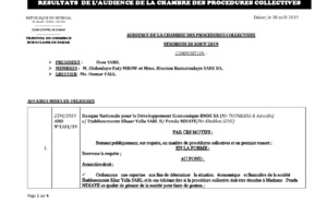 Tribunal du Commerce: Délibérés des Audiences du vendredi 30 août 2019