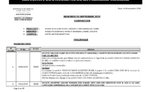 Tribunal du Commerce: Délibérés des Audiences du mercredi 4 septembre