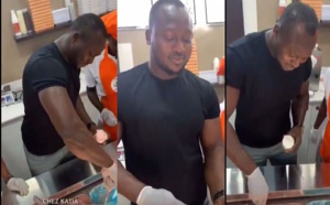 VIDEO - Ouverture MAMMAMIA Chez Katia, Modou Lô (Le roi des arènes) sert les clients